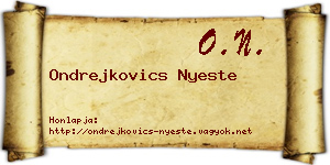 Ondrejkovics Nyeste névjegykártya
